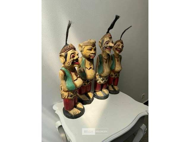Setje van 4 semar beeldjes (antiek) - afbeelding 2 van  3