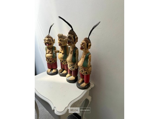 Setje van 4 semar beeldjes (antiek) - afbeelding 3 van  3