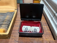 Setje vintage manchetknopen met zeilschip - afbeelding 1 van  3