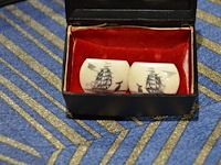 Setje vintage manchetknopen met zeilschip - afbeelding 2 van  3