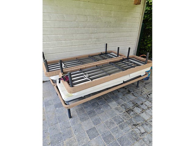 Sets van 2 bali strandbedden outlet (expo) - beige touw en wasbare witte stof - afbeelding 5 van  5