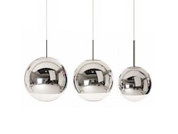Sets van 2 spiegelbol-hanglampen - zilver (1,25 cm en 1,35 cm diameter) - afbeelding 1 van  4