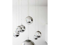 Sets van 2 spiegelbol-hanglampen - zilver (1,25 cm en 1,35 cm diameter) - afbeelding 2 van  4