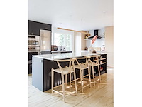 Sets van 2 wishbone barkrukjes - zithoogte 71 cm - natuurlijk hout - natuurlijk touw beige - afbeelding 2 van  6