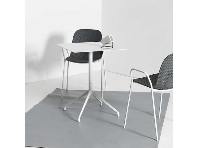 Sets van 3 metalen restauranttafels - carl (1 wit - 2 zwart) - afbeelding 4 van  11
