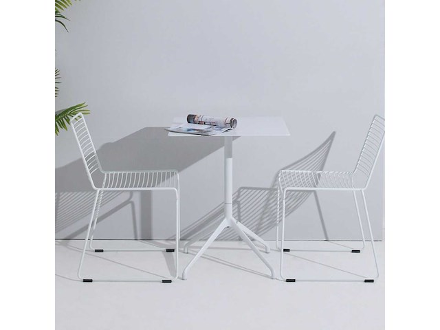 Sets van 3 metalen restauranttafels - carl (1 wit - 2 zwart) - afbeelding 5 van  10