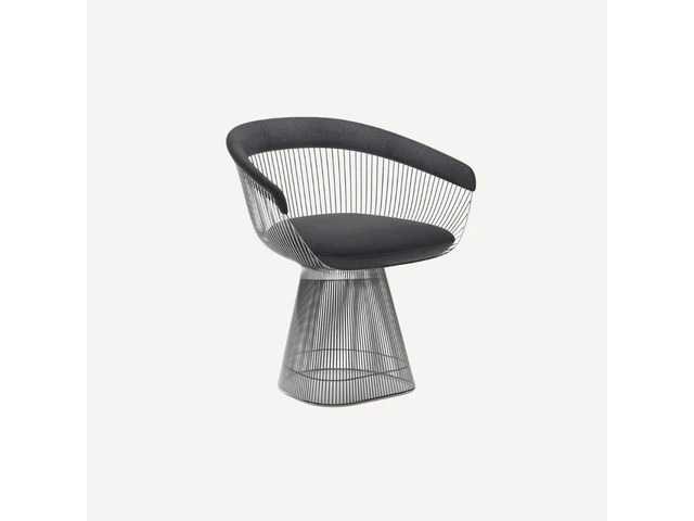 Sets van 4 platnerstoelen stalen constructie - zwarte stoffen stoel - afbeelding 1 van  1
