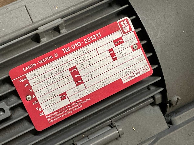 Sew + bauer+ benzler s42 dt80 electro motor met reductie (8x) - afbeelding 6 van  13