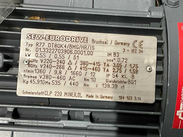 Sew electro motor met reductie + transformator (3x) - afbeelding 5 van  6