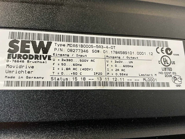 Sew eurodrive mdx61b0005-5a3 frequentieregelaar (3x) - afbeelding 7 van  9