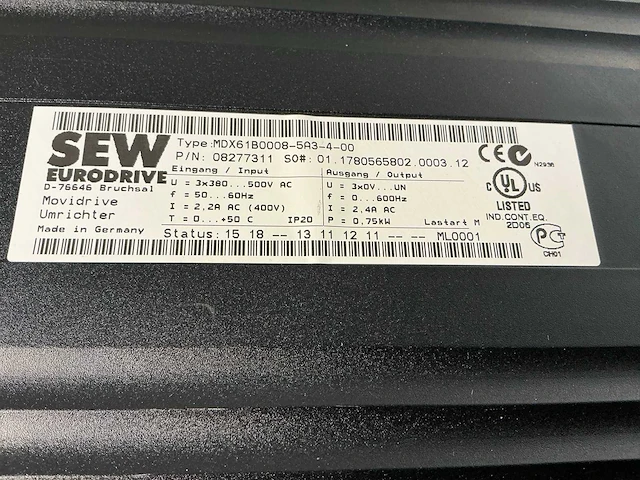 Sew eurodrive mdx61b0008-5a3 frequentieregelaar (3x) - afbeelding 2 van  11