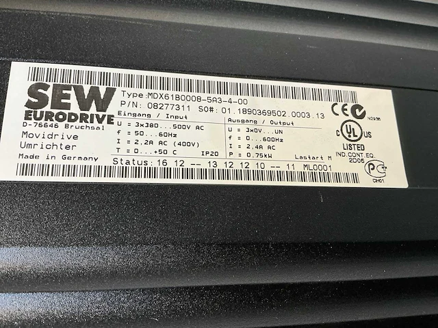 Sew eurodrive mdx61b0008-5a3 frequentieregelaar (3x) - afbeelding 7 van  9