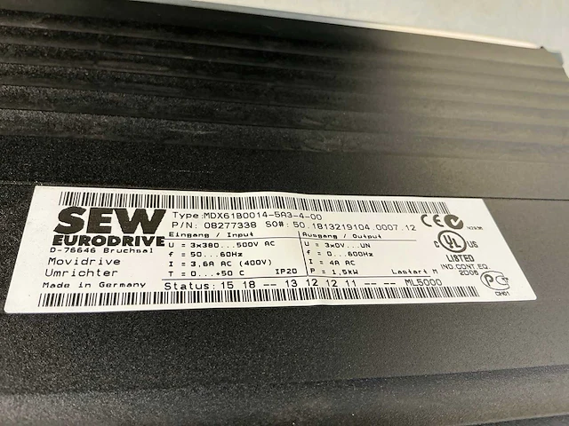 Sew eurodrive mdx61b0014-5a3 frequentieregelaar (3x) - afbeelding 7 van  8