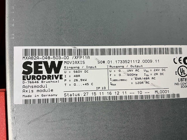 Sew eurodrive moviaxis mxa82a frequentieregelaar - afbeelding 5 van  5