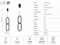 Sfeervolle design led hanglamp (horoz) – 12w – 4000k neutraal wit – ip20 – santana (1 stuks) - afbeelding 5 van  5