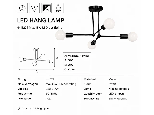 Sfeervolle design led hanglamp (horoz) – 18w – ip20 – lorenzo-4 (1 stuks) - afbeelding 5 van  5