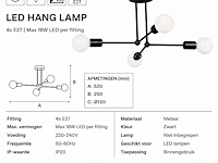 Sfeervolle design led hanglamp (horoz) – 18w – ip20 – lorenzo-4 (1 stuks) - afbeelding 5 van  5