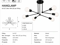Sfeervolle design led hanglamp (horoz) – 18w – ip20 – lorenzo-6 (1 stuks) - afbeelding 5 van  5