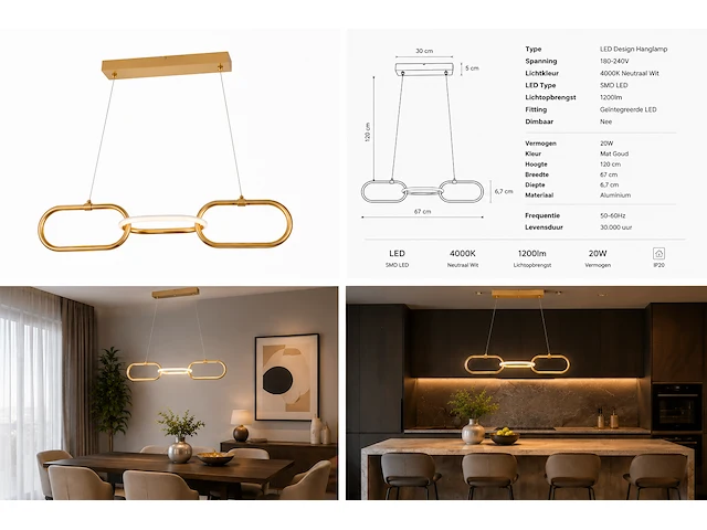 Sfeervolle design led hanglamp (horoz) – 20w – 4000k neutraal wit – ip20 – empire-20 (1 stuks) - afbeelding 4 van  5
