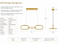 Sfeervolle design led hanglamp (horoz) – 20w – 4000k neutraal wit – ip20 – empire-20 (1 stuks) - afbeelding 5 van  5