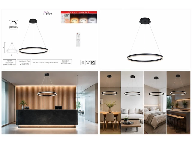 Sfeervolle design led hanglamp (horoz) – 35w – ip20 – harvey-35 3cct (1 stuks) - afbeelding 4 van  5