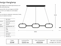 Sfeervolle design led hanglamp (horoz) – 36w – 4000k neutraal wit – ip20 – empire-36 (1 stuks) - afbeelding 5 van  5