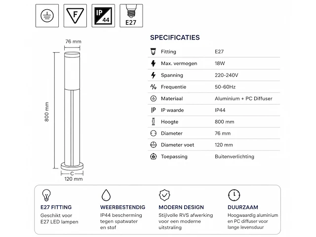 Sfeervolle led tuinlamp (horoz) – ip44 – kavak-5 (4 stuks) - afbeelding 5 van  5