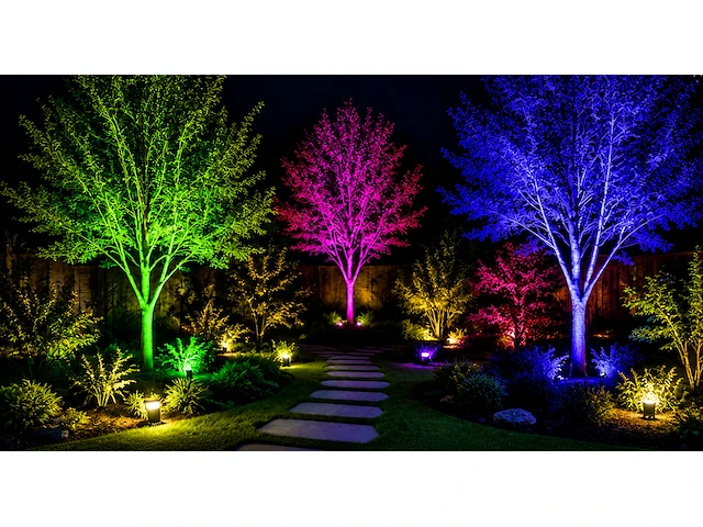 Sfeervolle rgb led floodlight met afstandsbediening – 100w – rgb – ip65 – remix-100 (10 stuks) - afbeelding 1 van  5