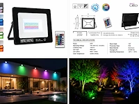 Sfeervolle rgb led floodlight met afstandsbediening – 20w – rgb – ip65 – remix-20 (4 stuks) - afbeelding 3 van  5