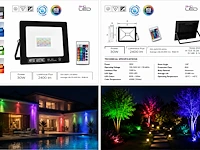 Sfeervolle rgb led floodlight met afstandsbediening – 30w – rgb – ip65 – remix-30 (4 stuks) - afbeelding 3 van  5