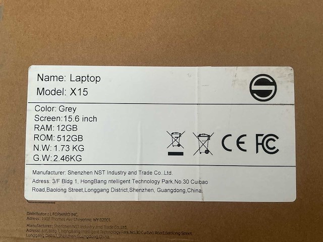 Sgin x15 laptop - afbeelding 3 van  3