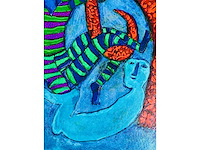 Shahid parvez - red elephant - kleurenzeefdruk - afbeelding 3 van  15