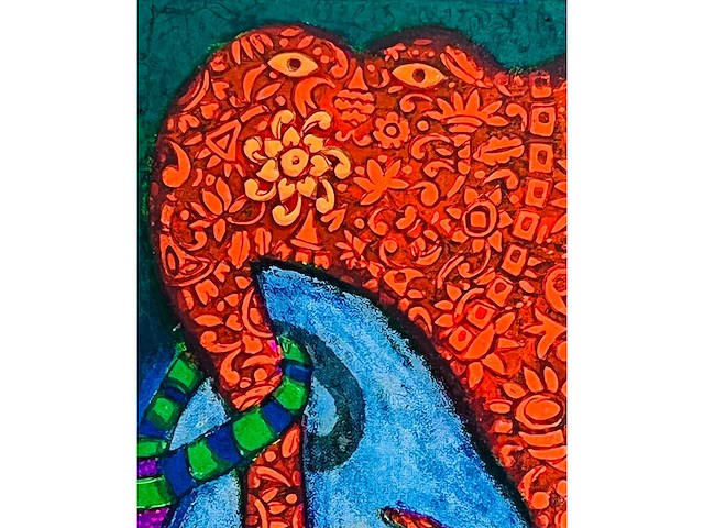 Shahid parvez - red elephant - kleurenzeefdruk - afbeelding 5 van  15