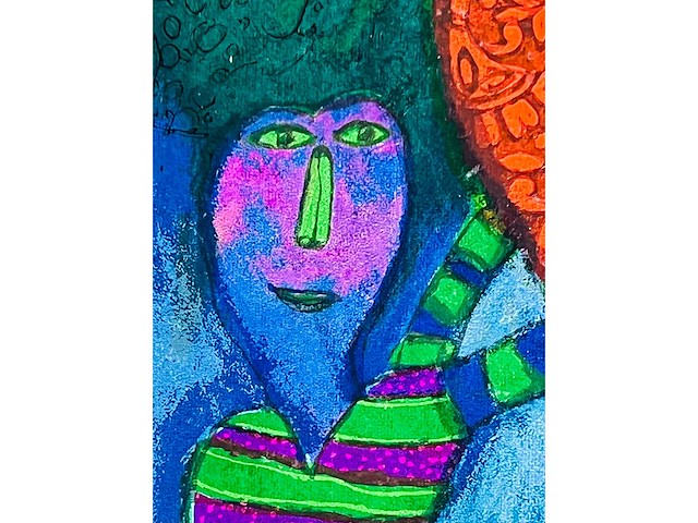 Shahid parvez - red elephant - kleurenzeefdruk - afbeelding 6 van  15