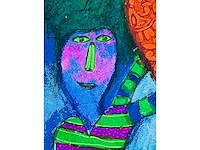 Shahid parvez - red elephant - kleurenzeefdruk - afbeelding 6 van  15