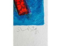 Shahid parvez - red elephant - kleurenzeefdruk - afbeelding 7 van  15