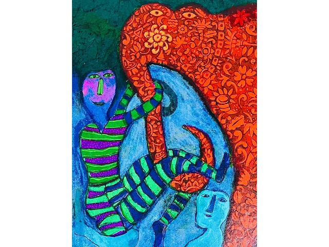 Shahid parvez - red elephant - kleurenzeefdruk - afbeelding 8 van  15