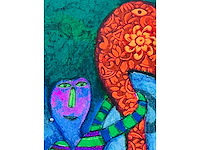 Shahid parvez - red elephant - kleurenzeefdruk - afbeelding 15 van  15