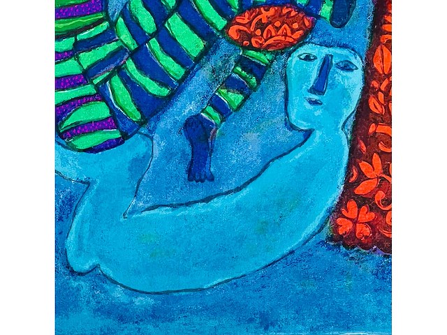 Shahid parvez - red elephant - kleurenzeefdruk - afbeelding 7 van  8