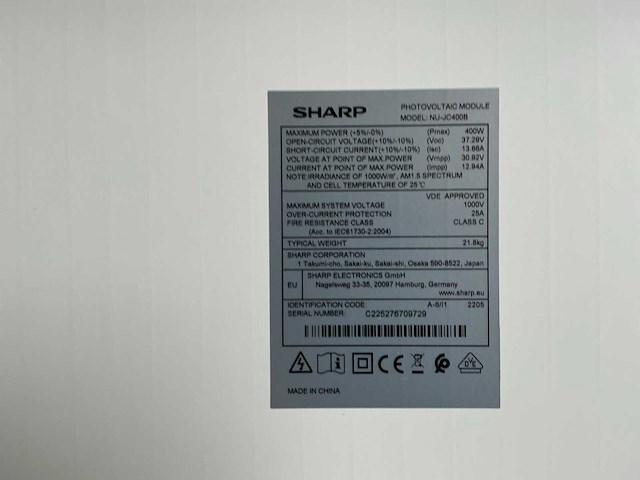 Sharp nu-jc400b zonnepaneel (12x) - afbeelding 3 van  3