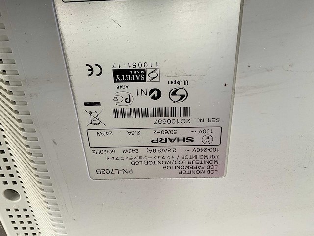 Sharp pn-l702b monitor (2x) - afbeelding 4 van  10