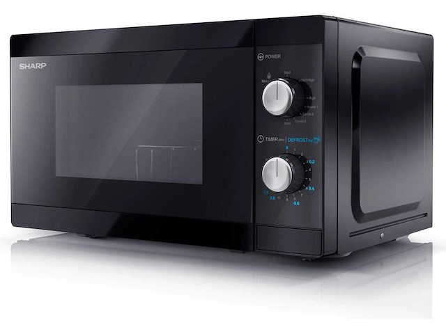 Sharp yc-mg01e-b magnetron met grill, magnetron: 800w, grill: 1000w, 5 vermogensniveaus, zwart - afbeelding 3 van  4