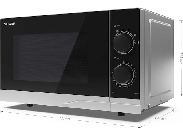 Sharp yc-ps201aes 700w magnetron, 6 vermogensniveaus, 20 liter capaciteit - afbeelding 5 van  6