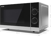 Sharp yc-ps201aes 700w magnetron, 6 vermogensniveaus, 20 liter capaciteit - afbeelding 5 van  6
