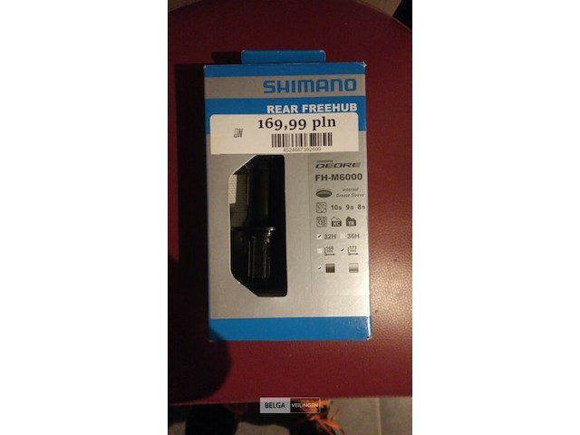 Shimano achterwielnaaf fh-m6000 8/9/10-speed 32h zwart voor schijfrem - afbeelding 1 van  1