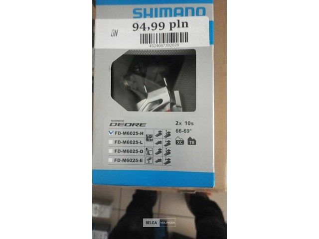 Shimano deore voorderailleur fd-m4100-m set, 2x, side swing, klembevestiging l (34,9 mm met adapters 31,8 mm en 28,6 mm) - afbeelding 1 van  1