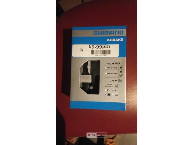 Shimano v-brake voorrem br-t4000 zwart met remblok s65t - afbeelding 1 van  1