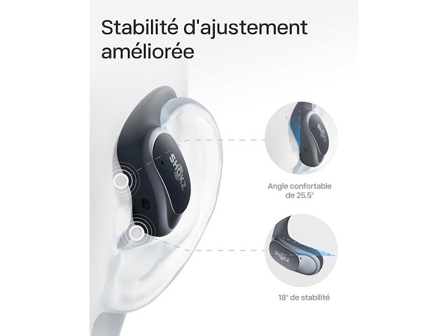 Shokz openfit air free-ear koptelefoons, draadloze bluetooth-koptelefoons met microfoon - afbeelding 3 van  7