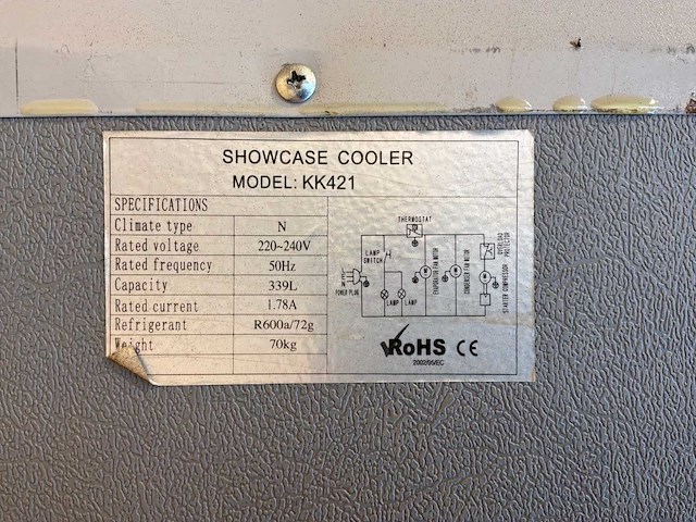 Showcase cooler kk421 koelkast - afbeelding 9 van  9