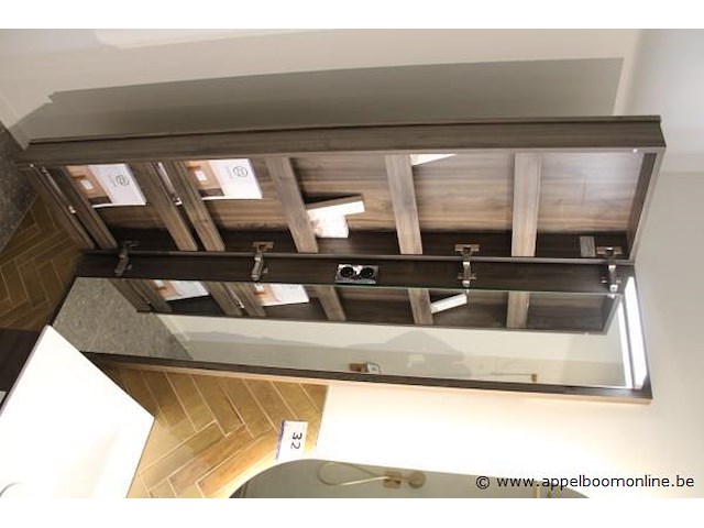 Showroom badkamermeubel vv dubbele spoelbak en kolomkast afm 152x52 / 175x40x15cm - afbeelding 4 van  4
